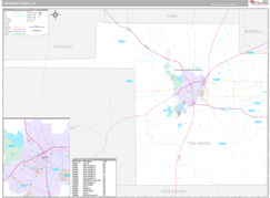 Tom Green County, TX Digital Map Premium Style